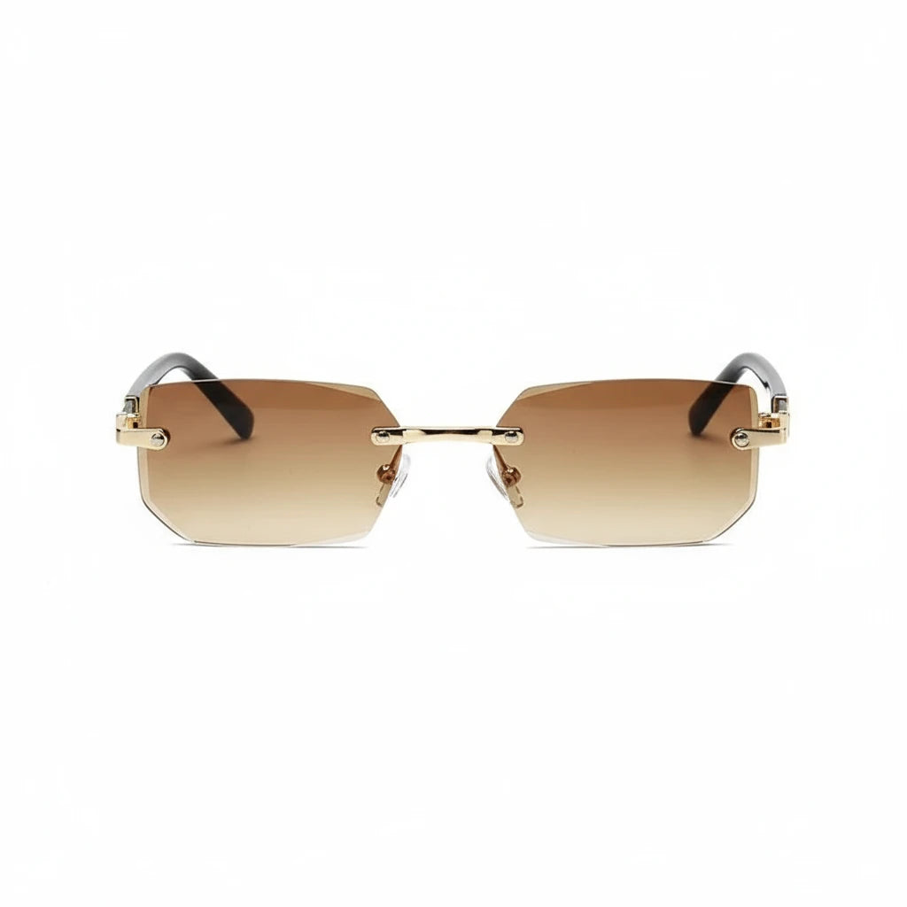 Lunettes de Soleil Sans Monture – Élégance Rétro pour Tous